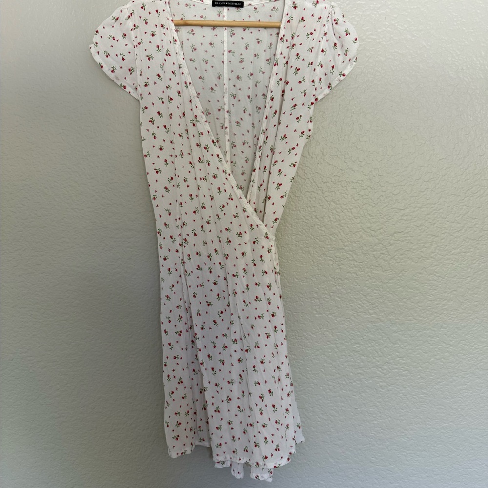 Brandy Melville White Floral Midi Dress